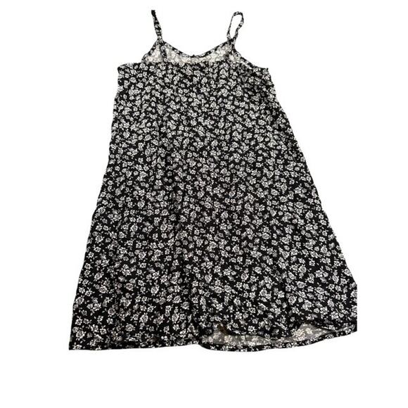 Art Class Dress Girls 7-8 Medium Black White Floral Spaghetti Strap Rayon Summer - Picture 4 of 7